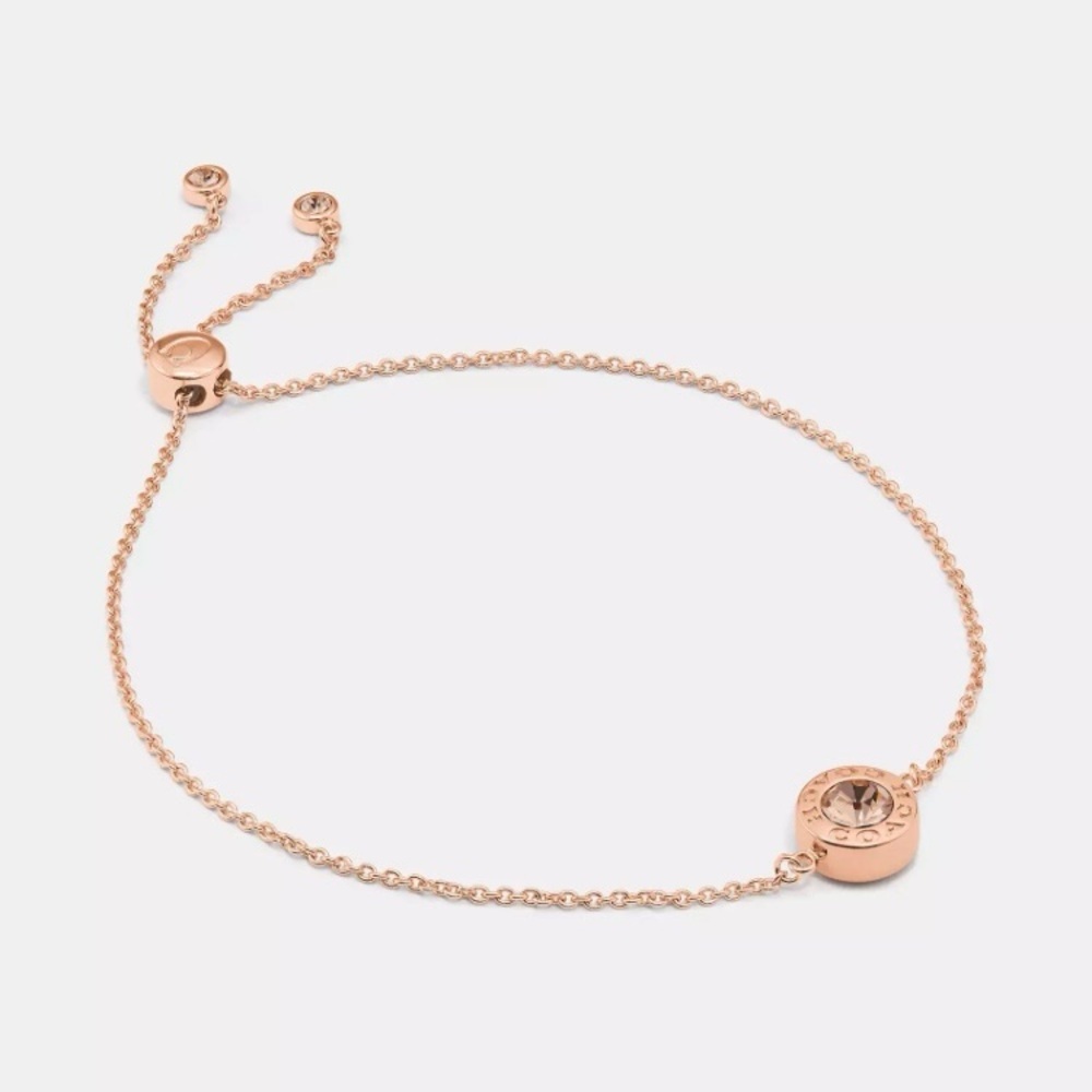 Coach Open Circle Slider Rose Gold Bracelet NWT